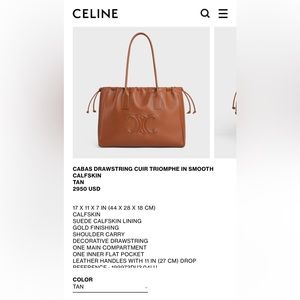 Brand New Celine Cabas Drawstring Bag